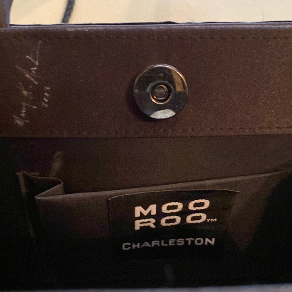 Moo Roo Charleston Purse - Pheasant Feather with Polished Turquoise Stones - Picture 5 of 5